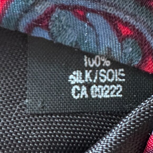 Men's Unisex Silk Tie - Blue & Fuchsia Paisley - Picture 2 of 5